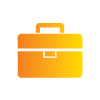 Orange briefcase icon