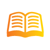 Orange icon of open book