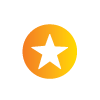 Orange circle with black star in the middle