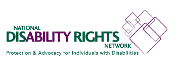 NDRN logo that reads "National Disability Rights Network: Protection and advocacy for individuals with disabilities" and a graphic of various sized rectangles next to it