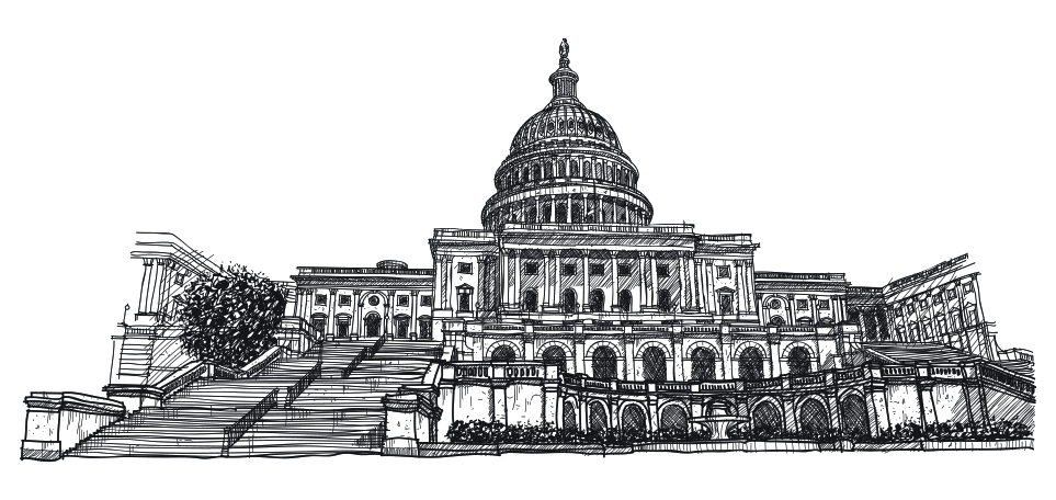 Sketched graphic of the United States Capitol Building