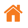 Orange icon depicting a house