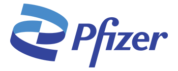 The Pfizer logo in blue with the word Pfizer