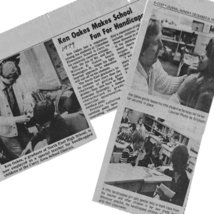 Newspaper clippings about Ken Oakes.